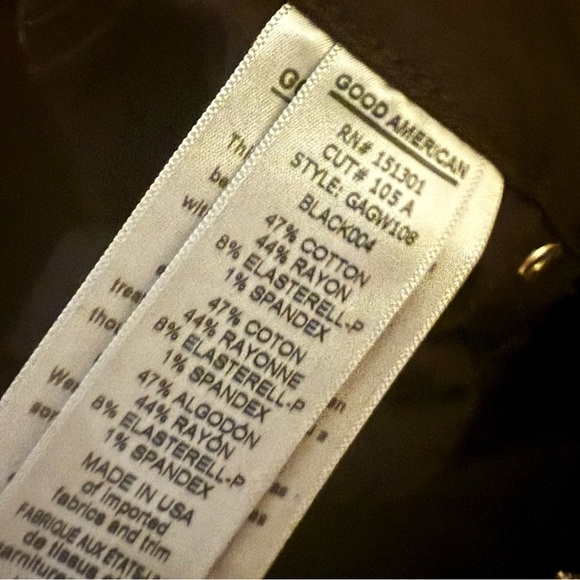 Good American Black High-Rise Skinny Pants Size 2 / 26 - Picture 6 of 6